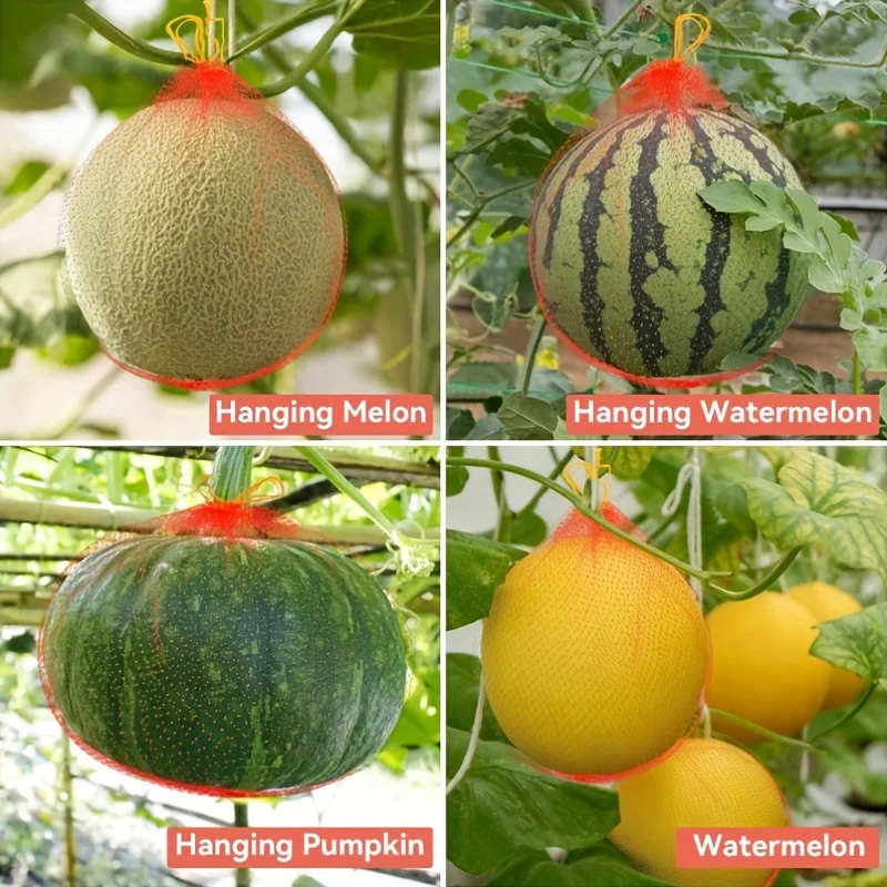 Durable 100Melon Hammock Net- Reusable Garden Support Net Bag for Watermelon& Hami Melon- Ideal for Strong Sturdy Plant Support