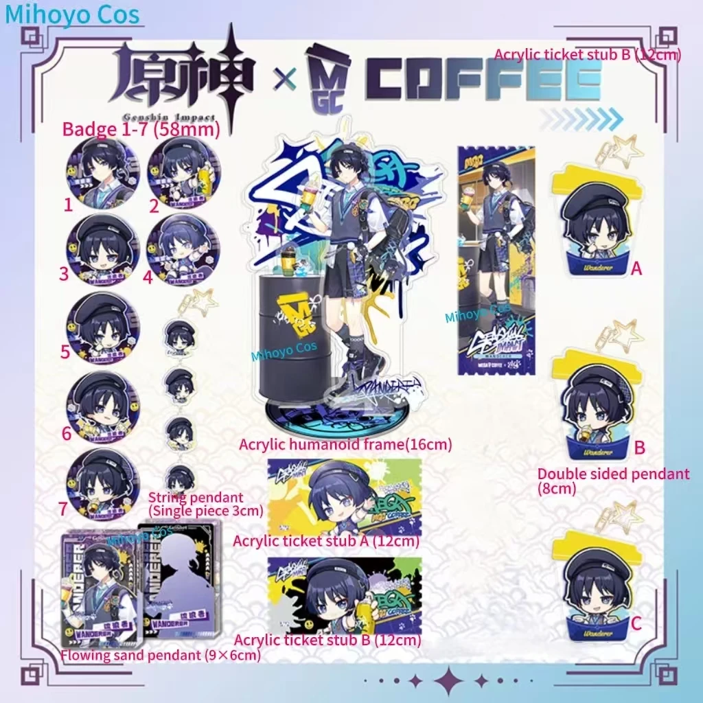 

Balladeer Game Genshin Impact X Meg Новый продукт Косплей unoфициальный странник Аксессуары значок Акриловая подставка Подарок на день рождения