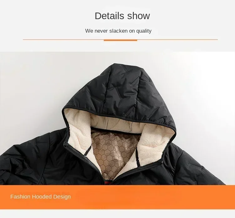 Men\'s Winter Jacket 2024 New Lamb\'s Fleece Thickened Warmth Outdoor Adventure Graphene Cotton Clothes Men\'s Fashion Hooded Coat