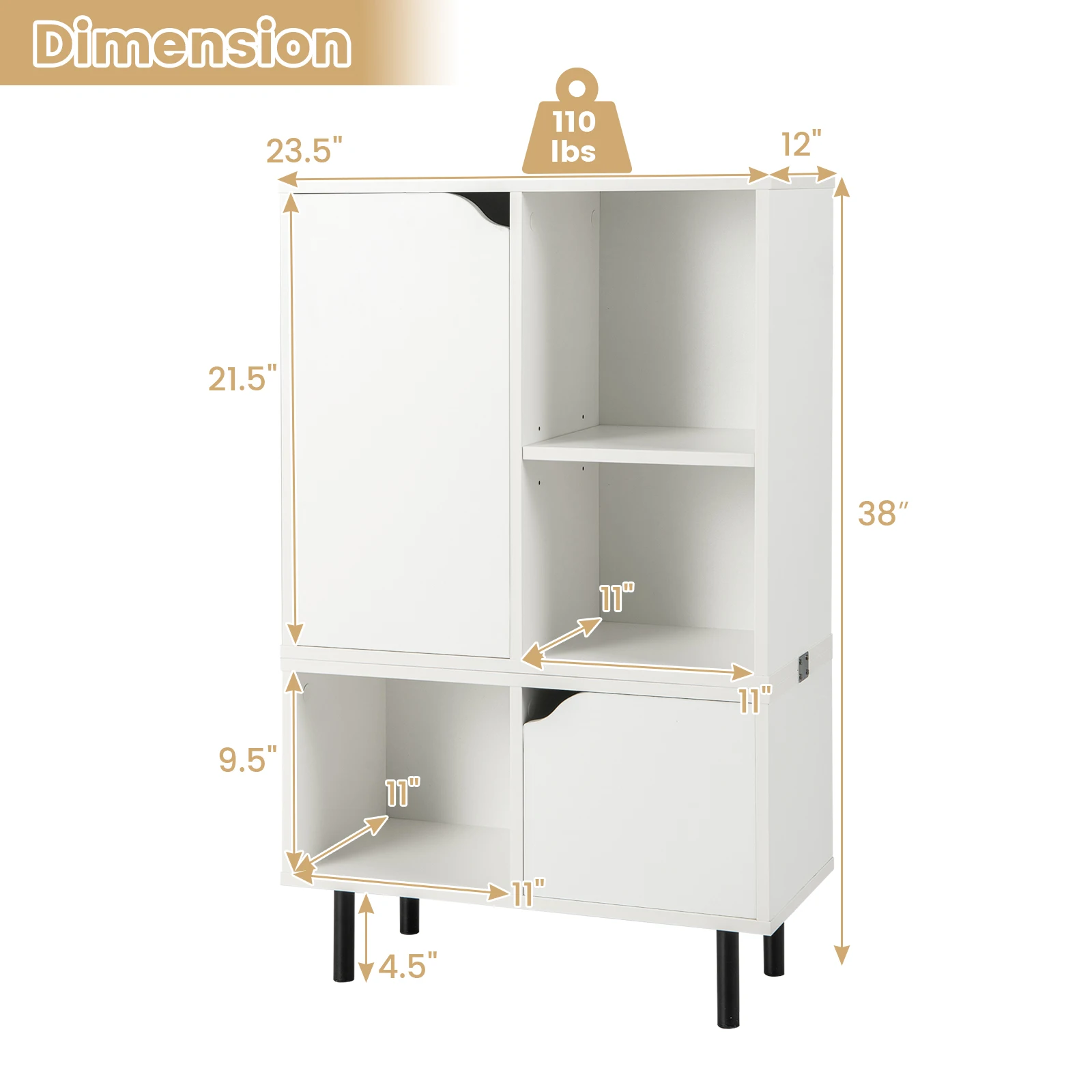 Stackable Bookcase Combination Lattice Cabinet Floor Open Bookshelf Adjustable