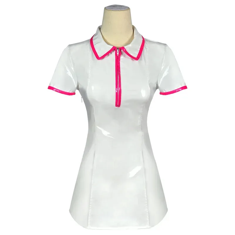 أزياء أنيمي باور ماكيما التأثيرية للممرضات، فستان من جلد البولي يوريثان مع ملحقات للنساء والفتيات، بدلة الهالوين؛ 4 ب #1