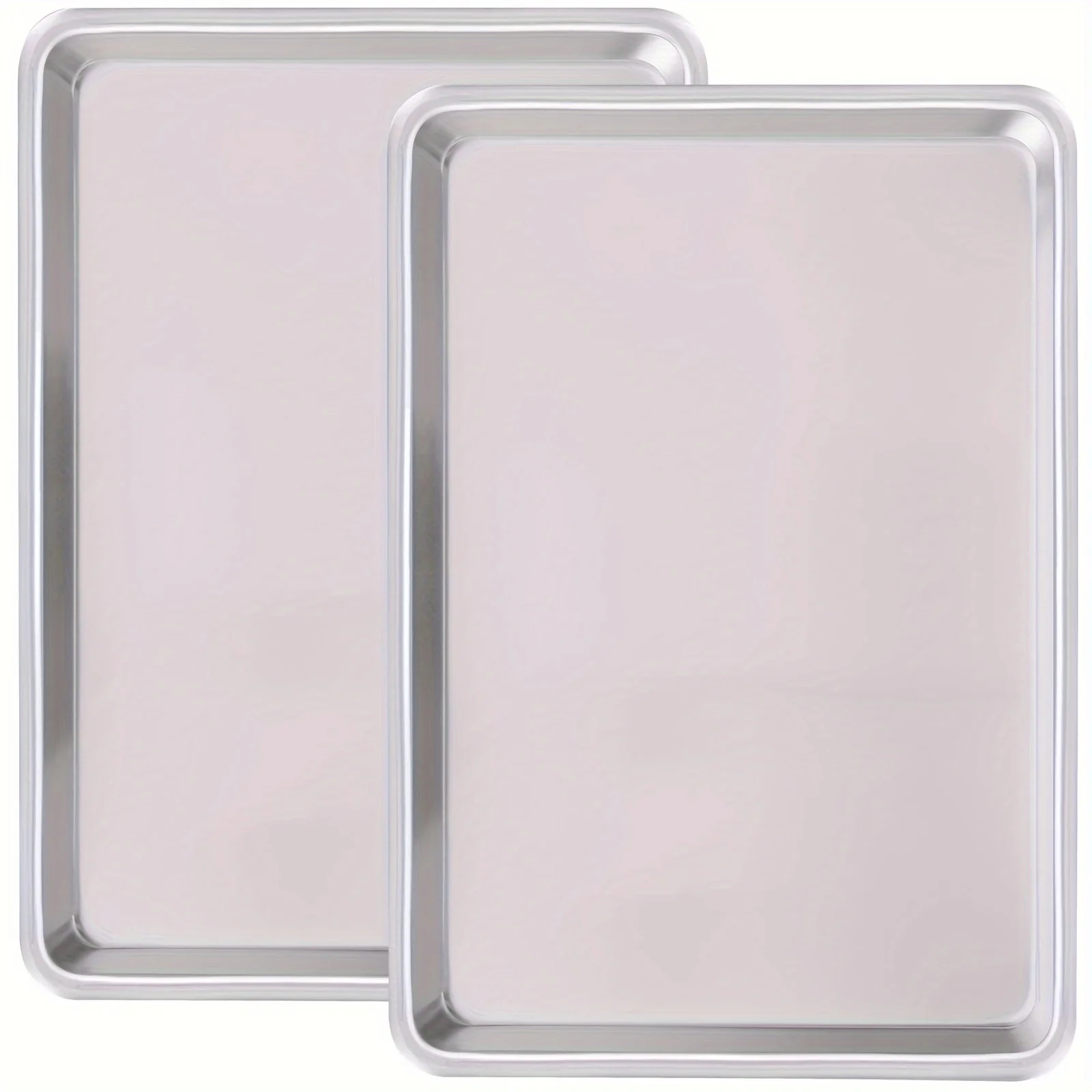 2 commercial-grade baking trays, natural aluminum and large heavy-duty cookie sheets,suitable for high-temperature roasting