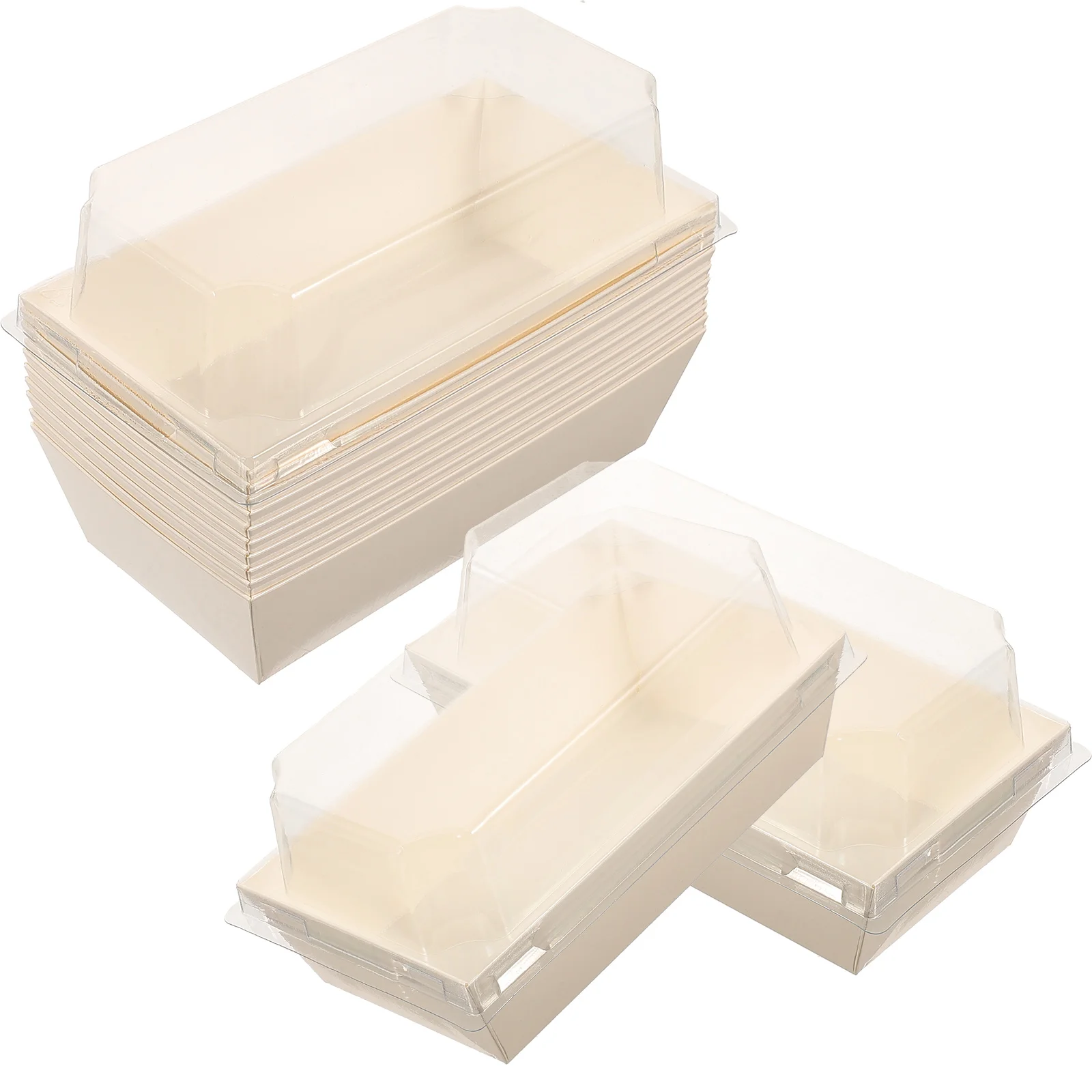 

20 Pcs Baking Box Cupcake Containers Small White Card Dessert Boxes Packaging Transparent Lid Food Storage Party Treat Gift