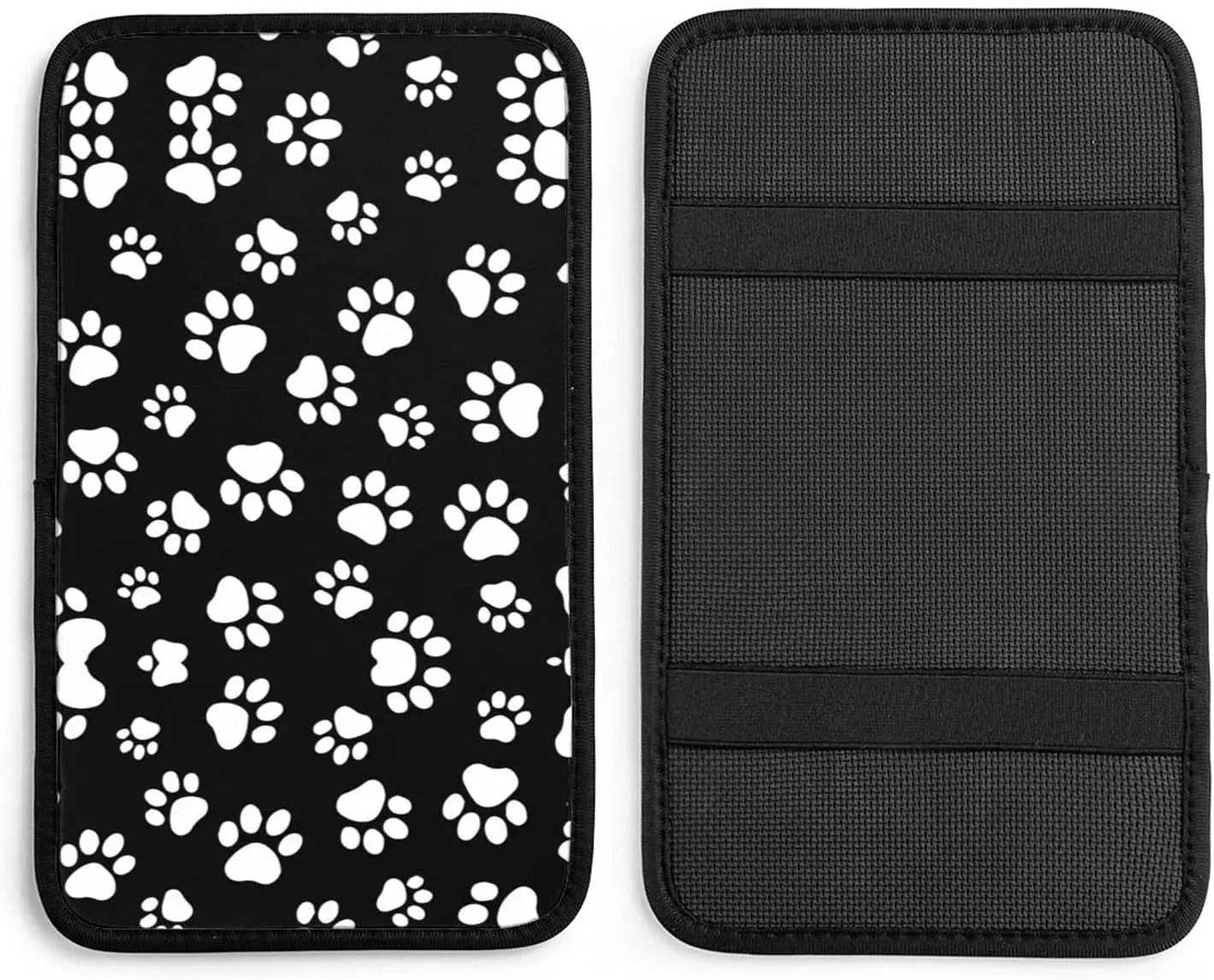 

Auto Center Console Pad Paw Print Black Car Armrest Cover Center Console Armrest Cushion for Car SUV Universal Fit