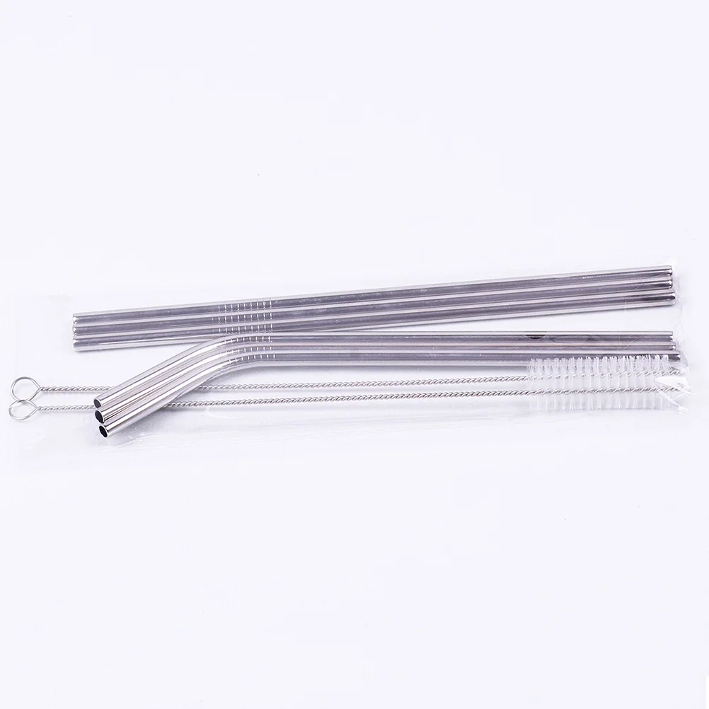 

8pcs Stainless Steel Straw Set Portable Reusable Drinking Straws For Travel Outdoor Home Office Camping Barbecue Includes 2