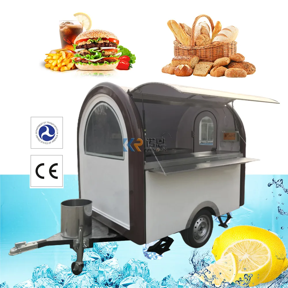 Food Truck New Arrival Outdoor Kitchen Fast Food Trailer With Cooking Equipment/ China Factory Mobile Food Cart For Sale Europe