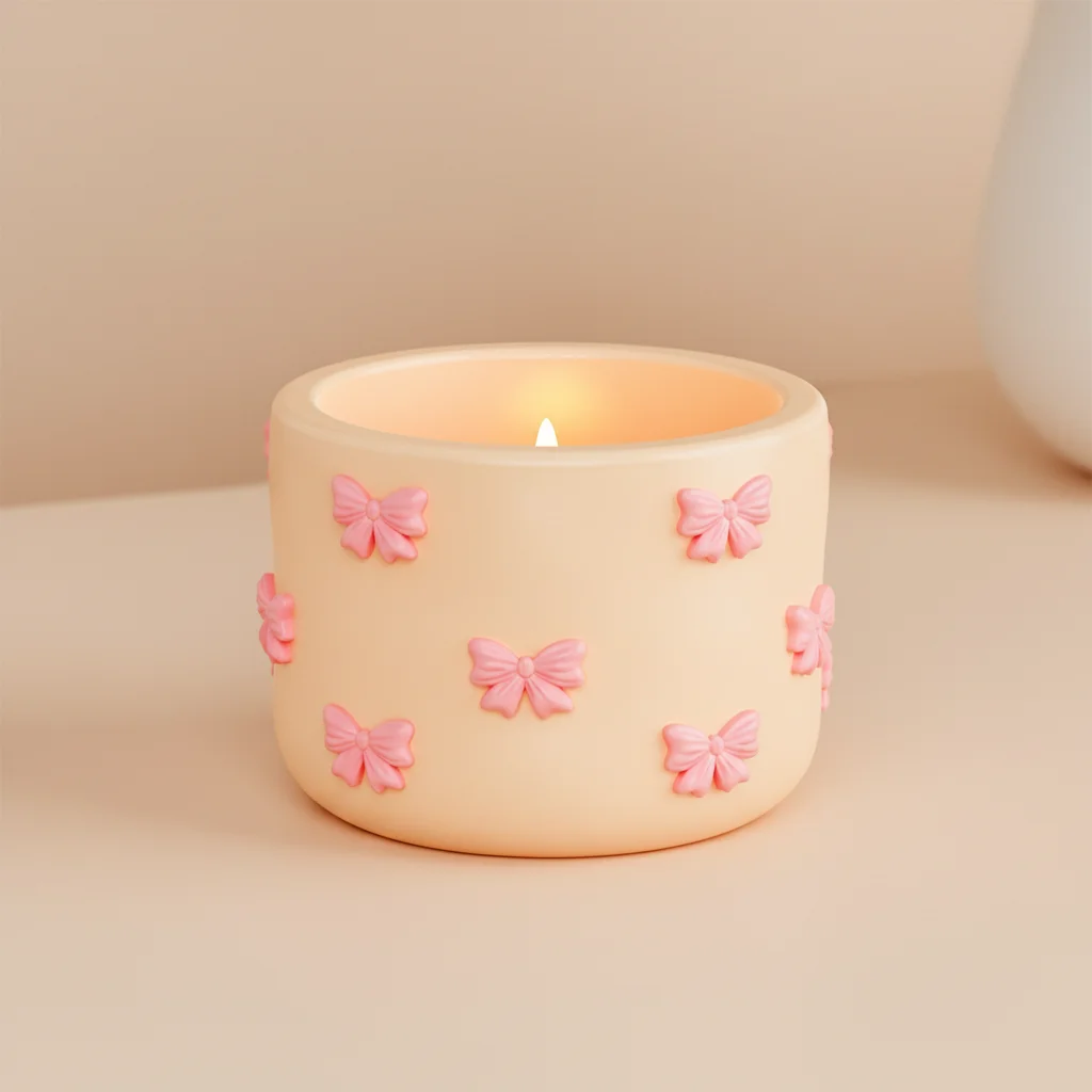 Silicone Bow-Storage Jar Mold for DIY Candle Aromatherapy-Plaster Epoxy Resin Crafts