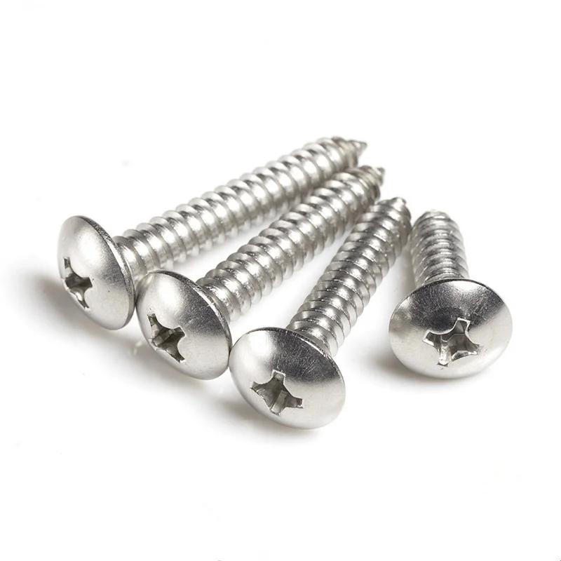 10~50pcs M3 M4 M5 M6 304 Stainless Steel Phillips Recessed Truss Head Self-tapping Cross Mushroom Head Wood Screws length:6-40mm