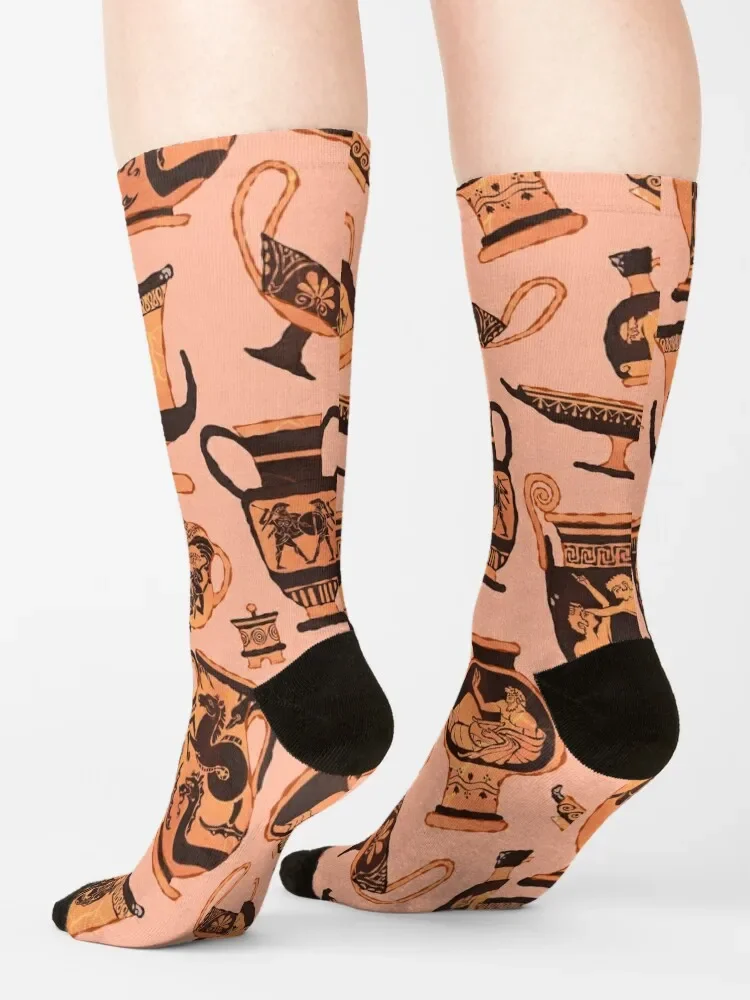 Chaussettes courtes en poterie grecque pour hommes et femmes, bas de compression, chaussettes non aldes, prairie