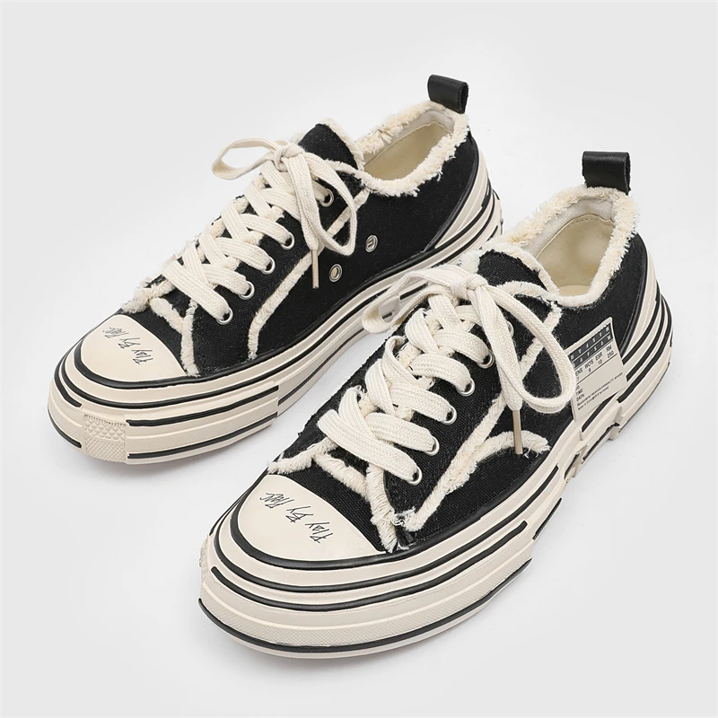 Canvas Retro Breathable Comfortable Anti Slip Thick Platform Outdoor Running Shoes Zapatillas 2026 Men Casual Sports Shoes