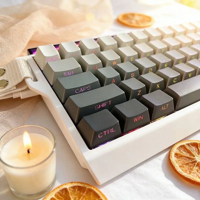 2026 New Original Daylight Cherry Keycaps PBT Translucent Gradient Color Side Engraving Personalized for MX Mechanical Keyboards