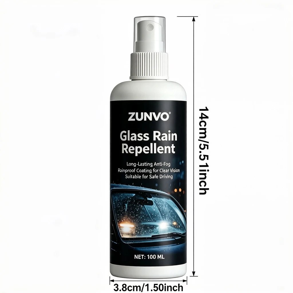 Glass Rain Repellent Spray Long-Lasting Anti-Fog Coating For Clear Driving Vision