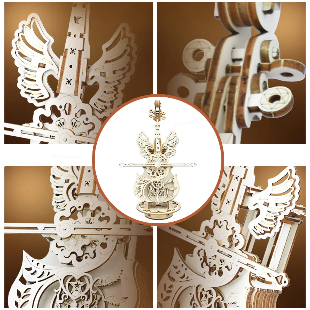 3D Holzpuzzle Spieluhr Klavier-Modellbausatz DIY Montage Musikinstrument Bausätze Heimdekoration Bastelgeschenk für Erwachsene und Jugendliche – Detail 27