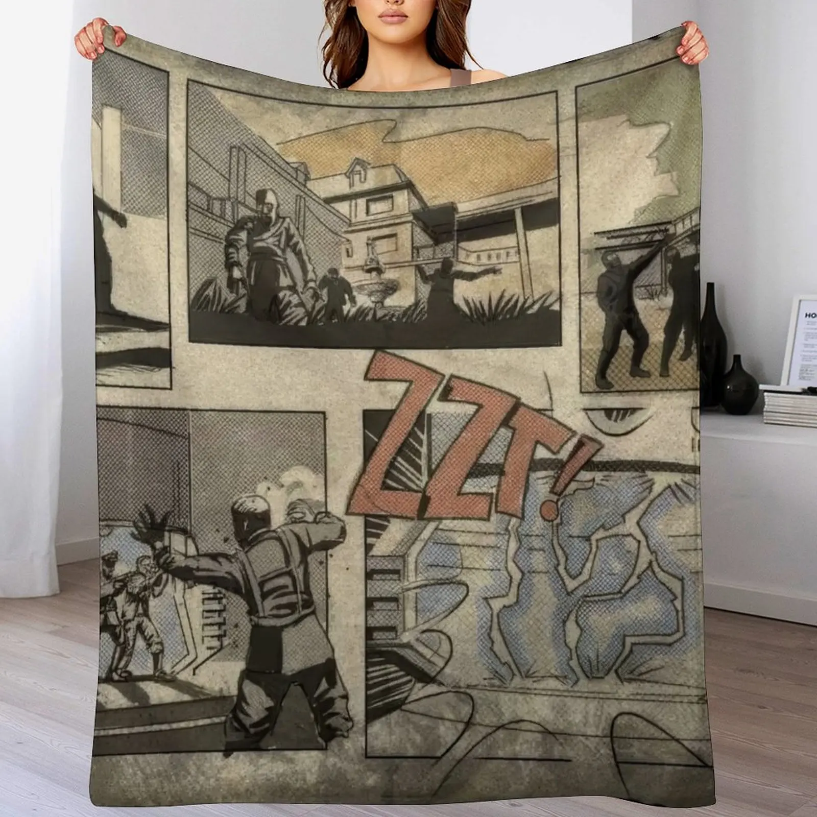 

Zombies loading screen comic Throw Blanket Reusable Durable Soft Blanket for All Seasons