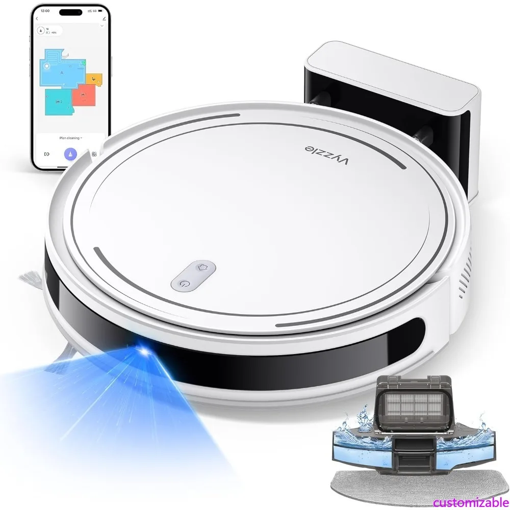 

Customizable Robot Vacuum, 5000Pa Robot Vacuum and Mop, Smart Navigation, Ultra Slim Robot Vacuum Cleaner Self-Charging, Wi-Fi/A