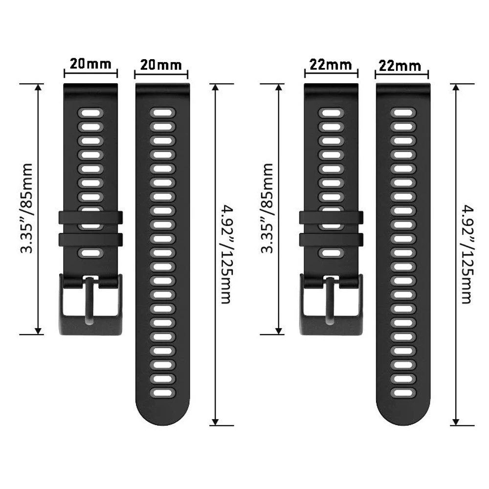 22 20mm Silicone Strap For Samsung Galaxy Watch 7 6 5 4 40mm 5Pro 45 20mm Bracelet S3 Classic Frontier 47 43mm 46 42mm WatchBand