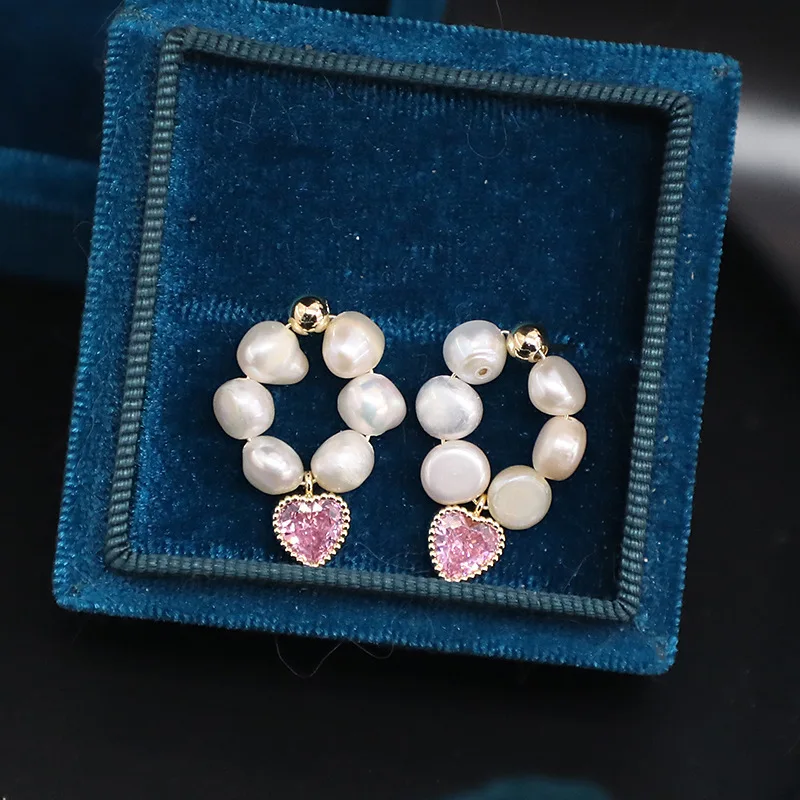 Bilincolor Korean Version Simple and Delicate Pearl Cute Earrings for Women