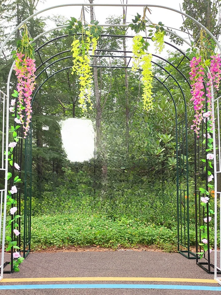 European Style Garden Arch Vine Plant Stand Net Flower Stand Climbing Plant Support Frame Outdoor Iron Material Customizable