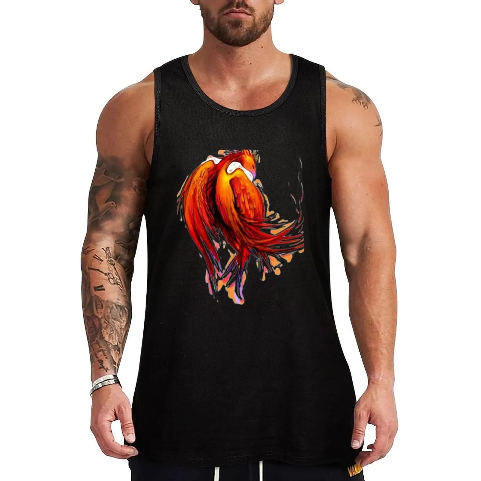 Fire Bird Drawing Tank Top Quick Dry Tank Top for Running Jogging Athletic Wear
