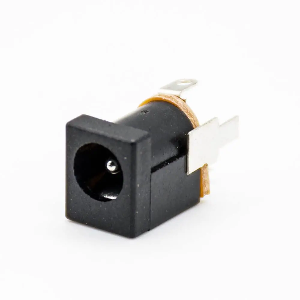 30PCS DC Socket Unshiled Black Plastic Male Jack Through Hole Solder Lug 180ｰ Power Connector