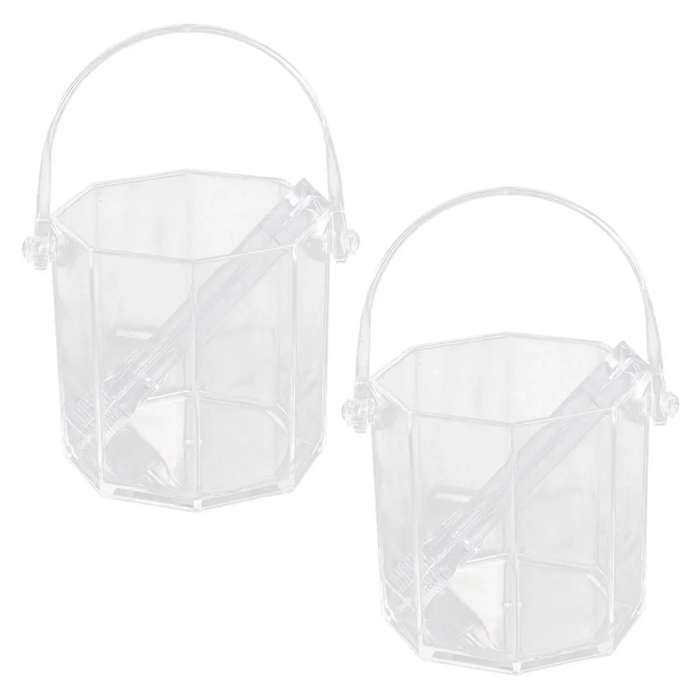 

2 set Clear Ice Bucket Set Portable Lightweight Beverage Chiller For Outdoor Picnics Parties Patios Events Camping Beach Bar