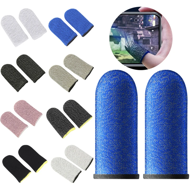 Luvas antiderrapantes da ponta do dedo do jogo móvel, antiderrapante, tela sensível ao toque, manga do dedo, respirável, para gamer, 40pcs