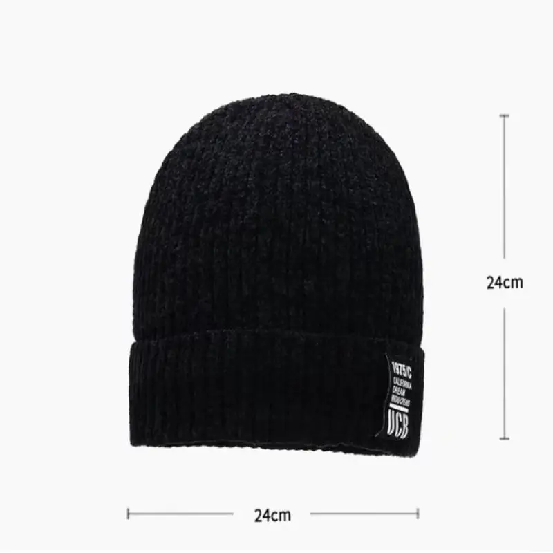 Elastic Women Man Autumn Winter Ski Plus Cashmere Knitted Hats Thicken Winter Beanies Hip Hop Hat Skullcaps