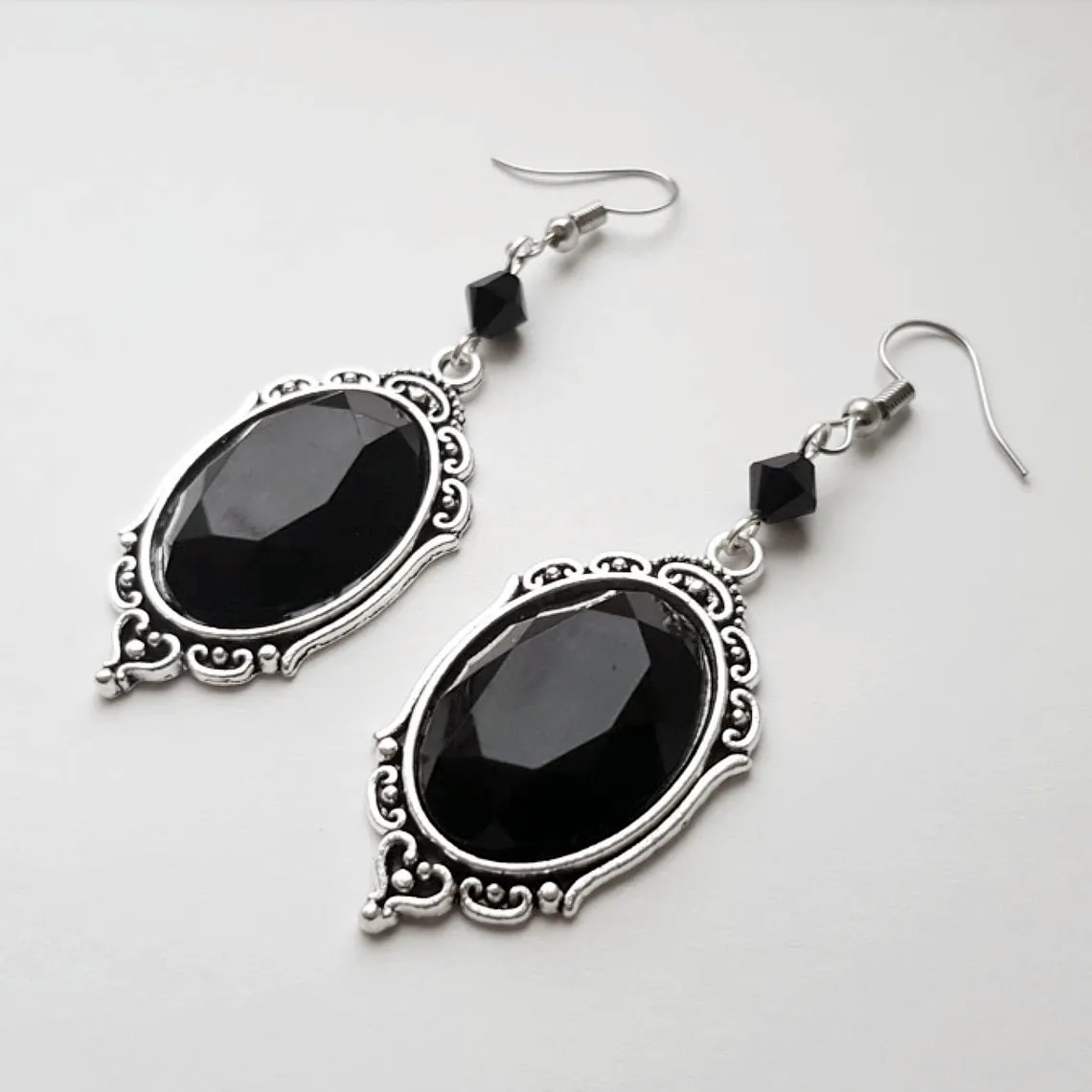 Gothic Vampire Black Crystal Charm Earrings For Women Pagan Witch Jewelry Gift Accessories Water Drop Crystal Drop Earrings 2022