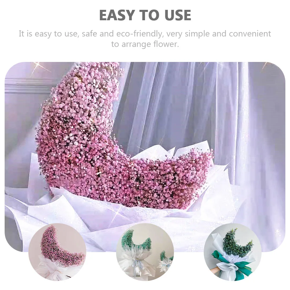 

2Pcs Moon Shape Flower Mud Floral Sponge Brick Green Small Arch Door Decor Supplies Water Absorbent Arrangement Tools