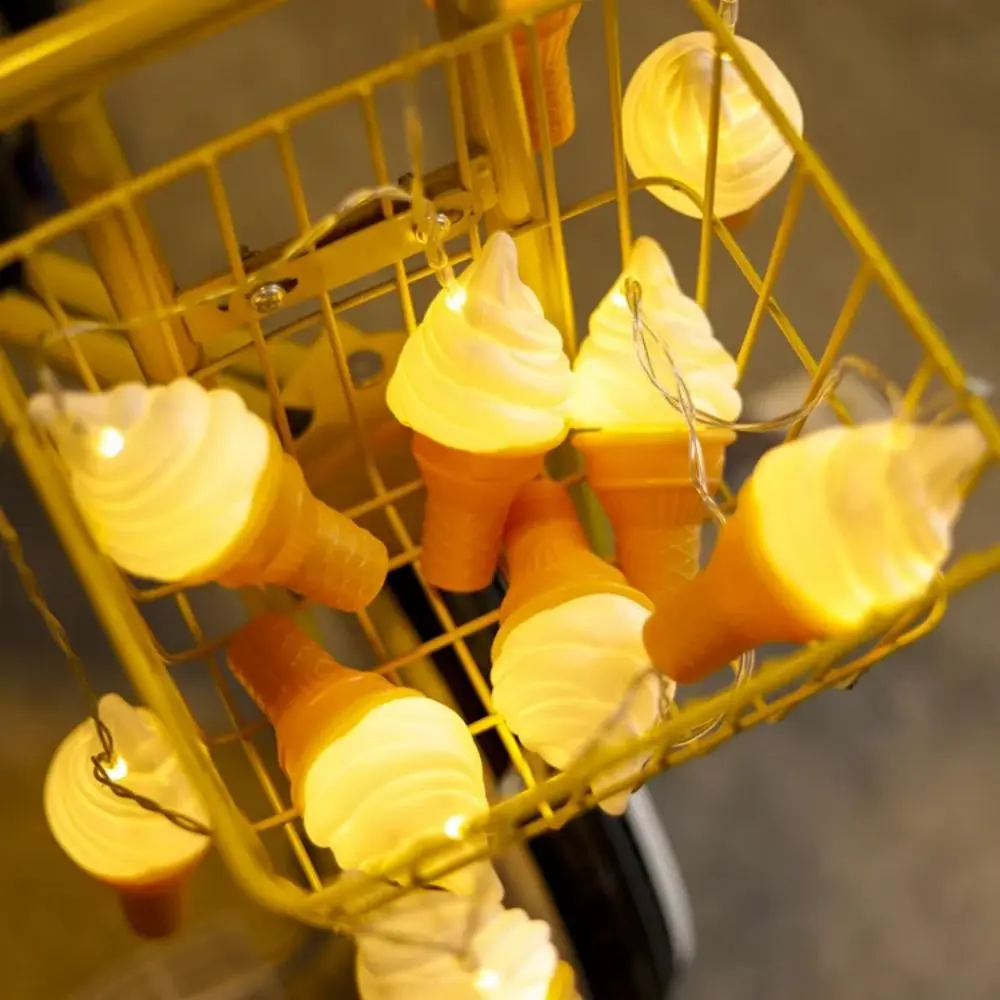 

Sandwich Ice Cream Lights String Warm Light Waterproof Holiday Decorative Lamp Cartoon 2M 10LED Led Burger Light String Garden