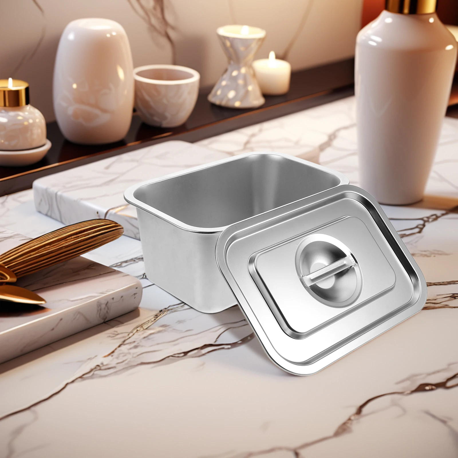 

Stainless Steel Food Residue Storage Box Compost Bin For Kitchen Countertop Odor-Proof Lid Small Indoor Trash Can Composting