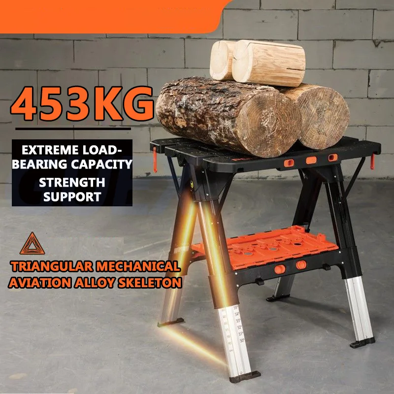 Portable Foldable Workbench, Movable Saw Table, DIY Multifunctional Portable Tool Push Table, Saw Operation Table