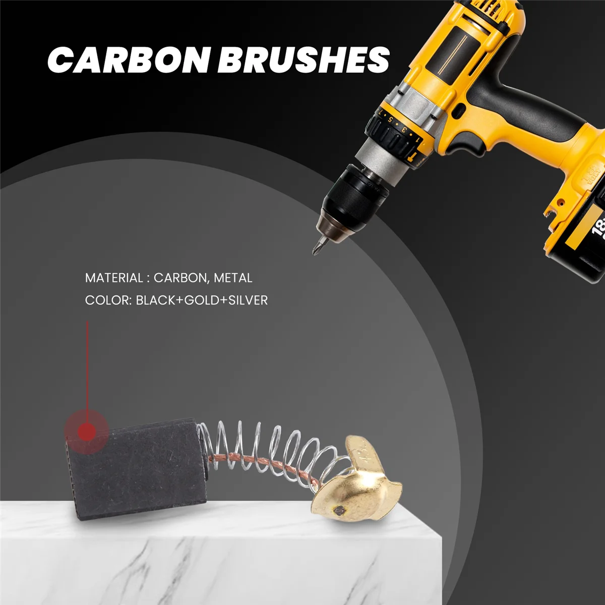 A56XQ 10 Pcs 17×13×7mm Power Tool Motor Carbon Brush 999038 for Hitachi Black+gold+silver