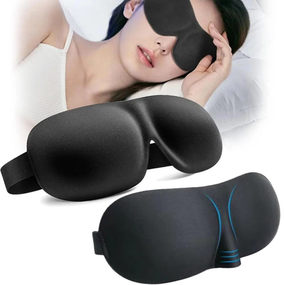 100 % lichtblockierende 3D-konturierte Schlaf-Augenmaske, ultraweiche, hautfreundliche, atmungsaktive Augenabdeckung für Ruhe, Reisen, Yoga, Augenklappen