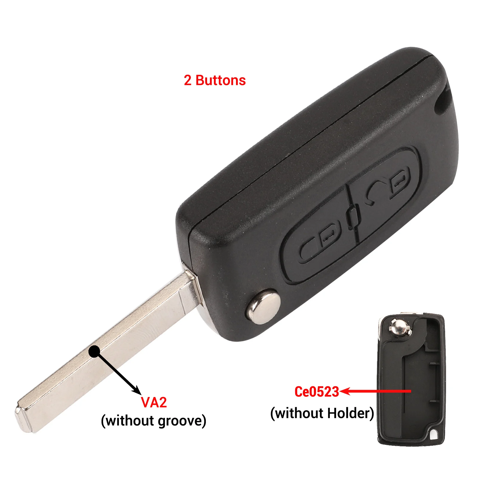 Jingyuqin 2/3 Tasten Flip Folding Fernbedienung Auto schlüssel Shell Für peugeot 107 206 307 407 408 Für Citroen C2 C3 c4 C5 C6 CE0523/0536