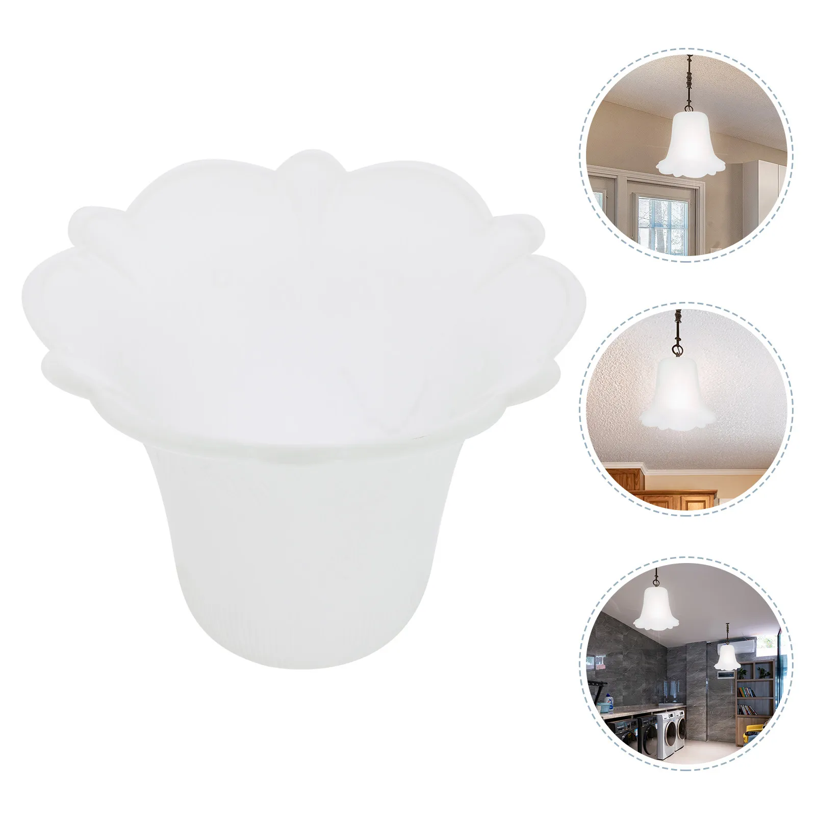 

Floral Frosted Glass Lamp Shade Soft Warm Light Ideal for Home Hotel Bedroom Replacement Ceiling Light Cover Decorative