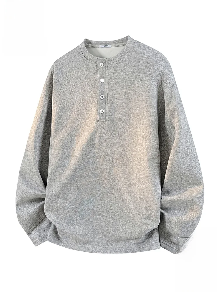 

Мужская повседневная футболка Paul Frank с длинным рукавом, свободного кроя, с воротником хенли, осенняя, модная, из смесового полиэстера и хлопка, молодежная