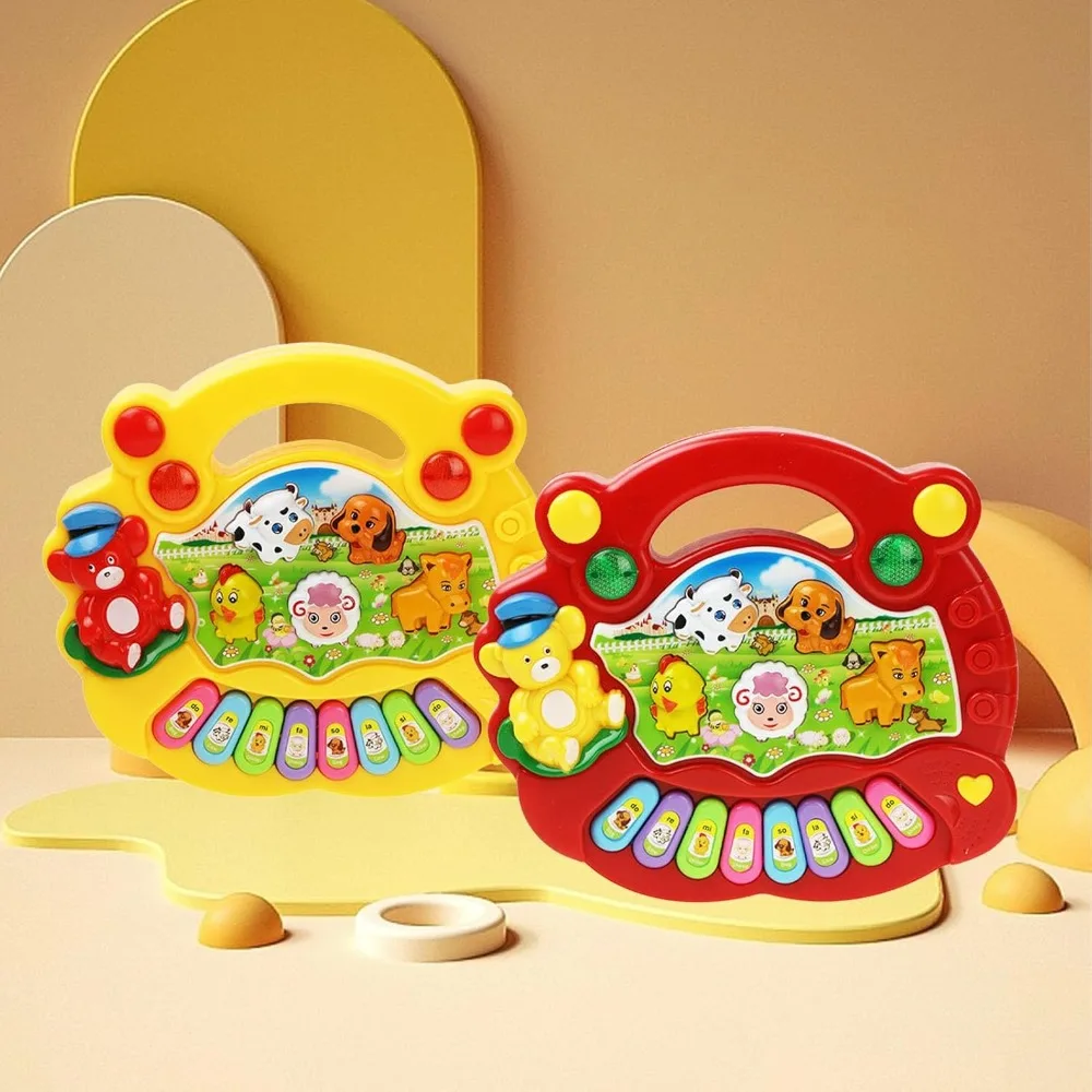 Juguete musical para niños con sonido de animales, teclado de piano, instrumento musical eléctrico con luces intermitentes, adecuado para regalar, regalos para niños