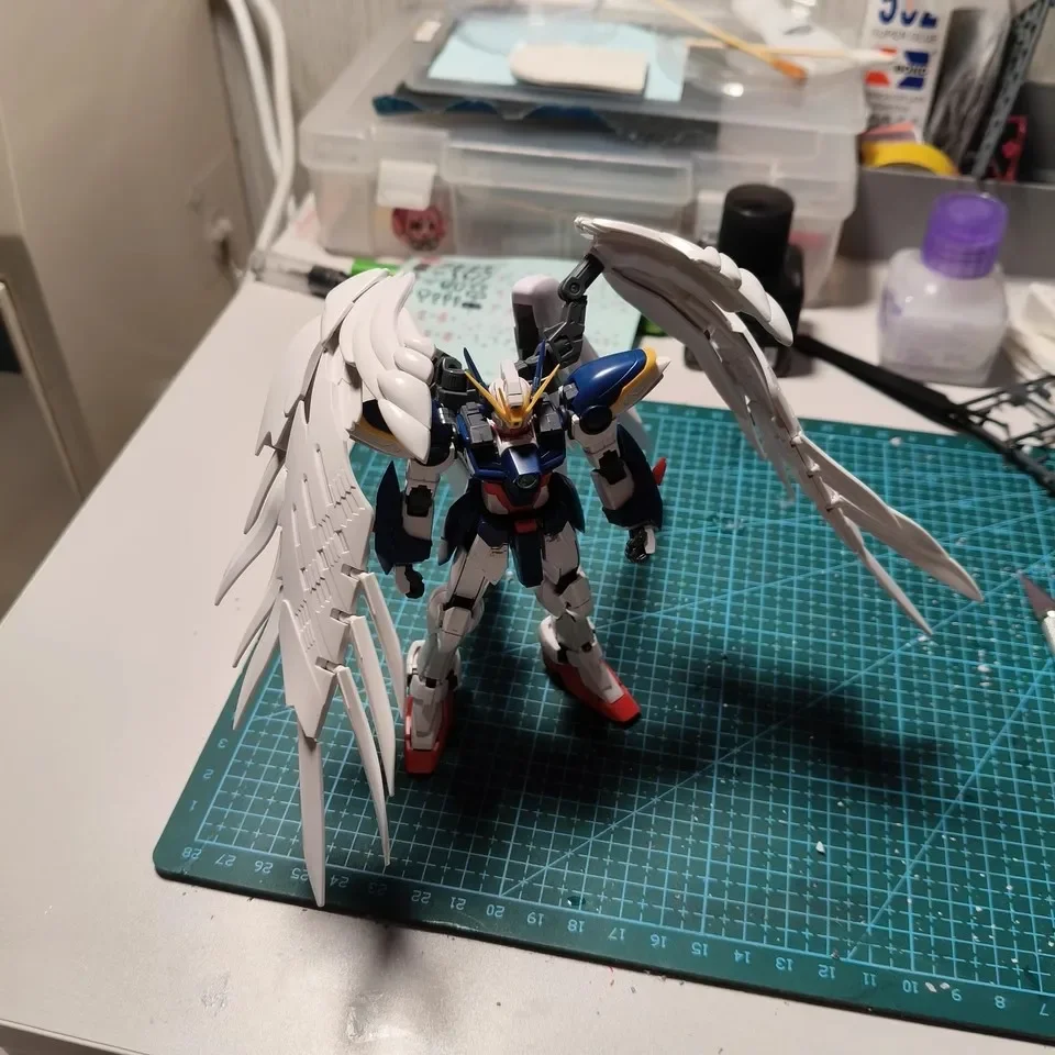 بانداي حقيقية جاندام أنيمي نموذج RG 1/144 الجناح جاندام صفر EW XXXG OOWO الجمعية أطقم منمذجة عمل الشكل الديكور نموذج هدية