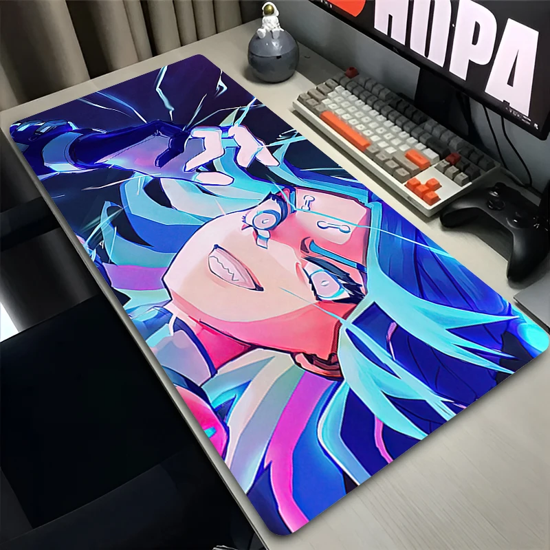 Mouse Pad PC Non Slip Rubber V-valorant Neon HD Mousepad Laptop Gamer Cabinet Keyboard Pad Office Computer Gaming Desk Mouse Mat