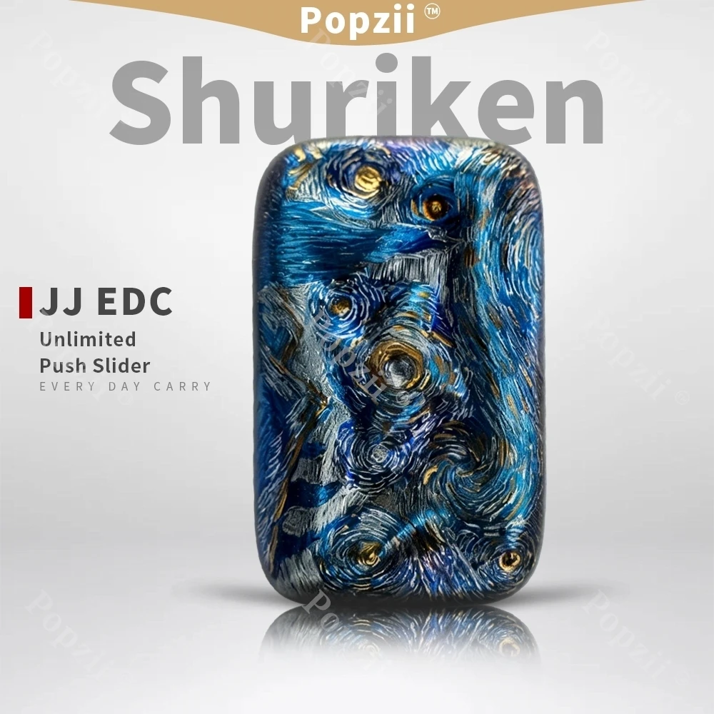 

JJ EDC Shuriken Unlimited Push Slider DIY: Игрушка-антистресс для взрослых с титановым покрытием, для фингерфлиса и снятия тревоги