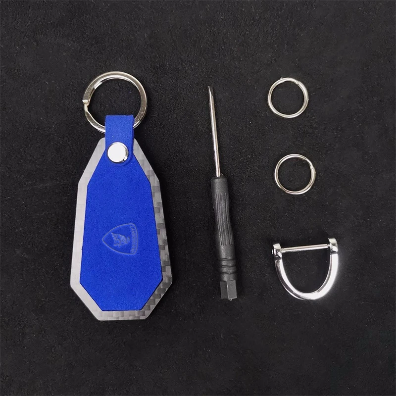 

Sticker Pendant Car LOGO Metal Carbon fiber Keyring Keychain For Lamborghini Urus Huracan Aventador Premium Auto Accessories