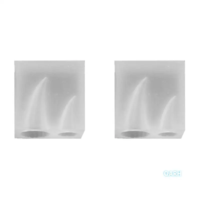 2X 悪魔ホーンシリコーン型動物ホーンペンダントジュエリーメイキング UV 樹脂金型ドームカボションエポキシ樹脂金型