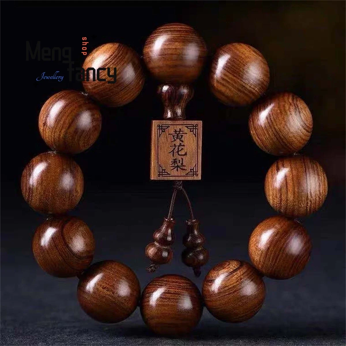 Natural Yellow Pear Wooden Buddha Bead Square Brand Bracelet Simple Personalized Popular Versatile Best Selling Fashion Jewelry