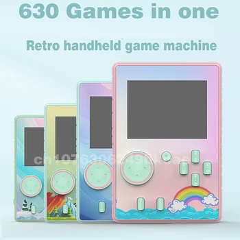 New T3 Retro Portable Mini Handheld Video Game Console 8-Bit 3.0 inch HD Color LCD Kids Color Game Player Built-in 630 Games