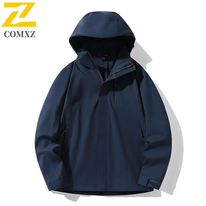 

COMXZ Men Jacket High Fashion Hooded Collar Outdoor Walking Lightweight Coat Streetwear Style Trendy Windproof Autumn Garment