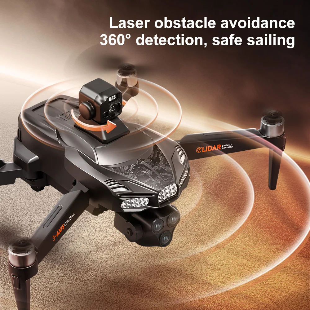 2025 V668 GPS Drone 5KM 8K Professional HD Dual Camera 3-Axis Gimbal Brushless Laser Obstacle Avoidance FPV Dron RC Quadcopter