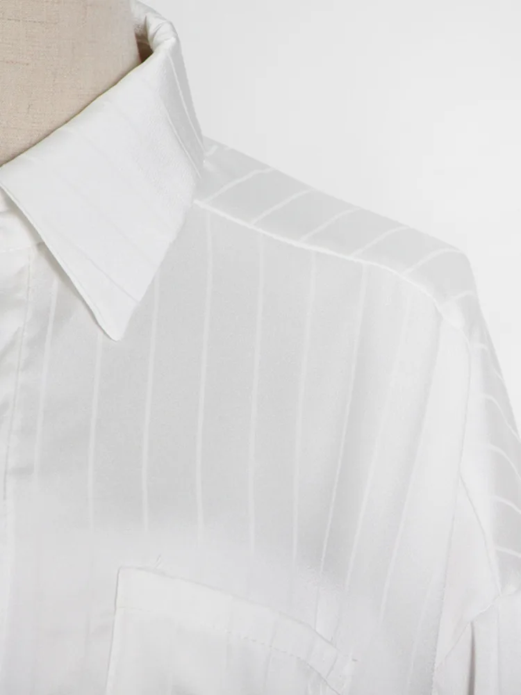 DEAT Fashion Shirts Women Lapel Single Breasted Full Sleeve Elegant Versatile Office Lady New Spring 2024 Female Cloth 15KB5738