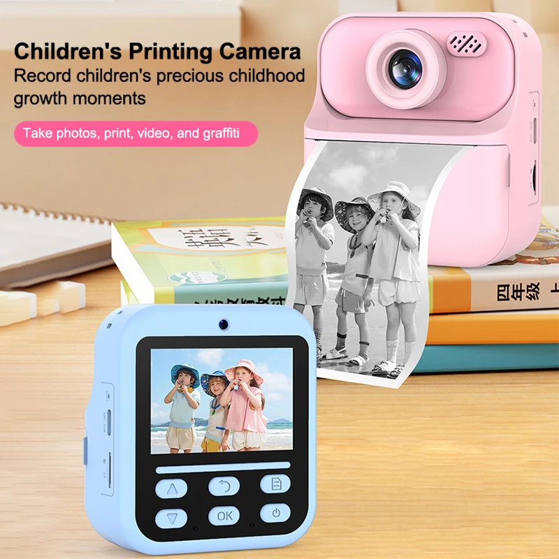 Digitale Kinderkamera für Fotografie, Mini-Drucker, tragbar, thermischer Sofortdruck, Foto-Kinderkamera, HD-Videokamera, Aufnahme