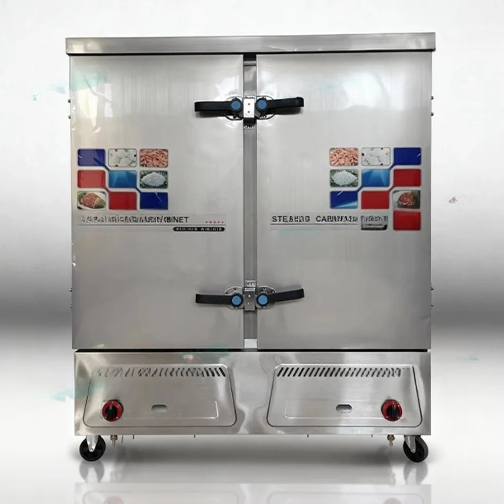 60-Pan Gas Rice Steamer Large Commercial Food Steamer for Restaurant & Food Court